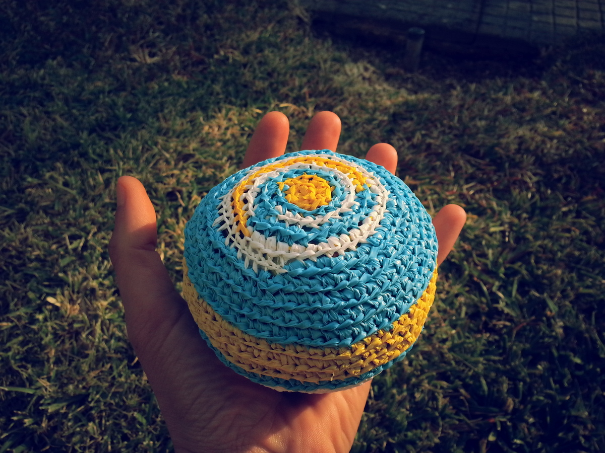 Crochet Ball in Plarn (plastic string)